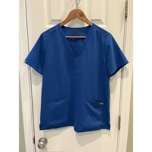 Figs Technical Collection Casma 3 Pocket Scrub Top Size M Royal Blue FW1100
